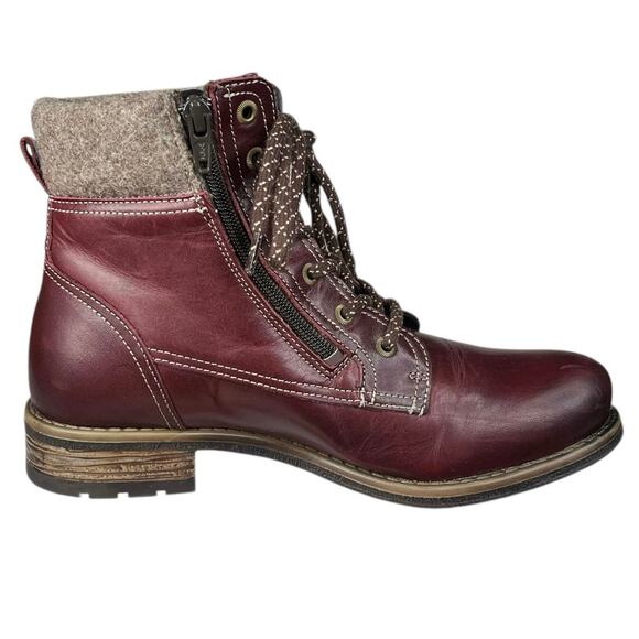 Taos Women’s Cutie Red Leather Side Zip Ankle Boot Size US 5.5 - Picture 4 of 11